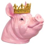Crown Pig Bust Statuette