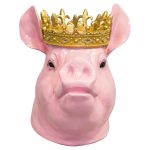 Crown Pig Bust Statuette - Front