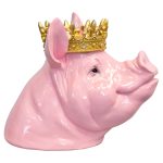 Crown Pig Bust Statuette - Side