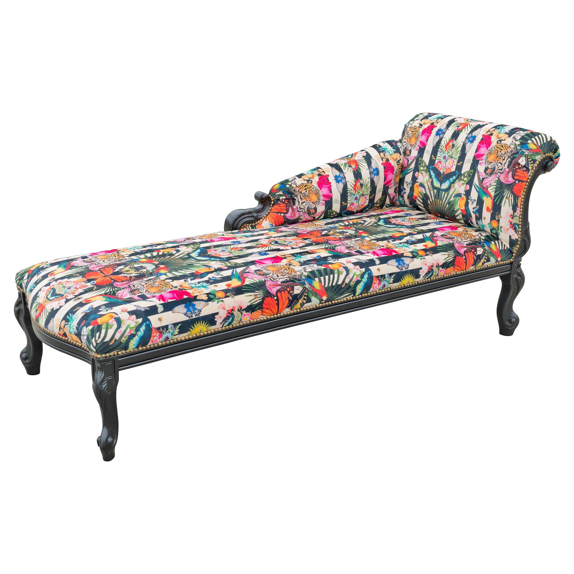 FGU153MM Myrtle and Mary Chaise Longue - Paradise Lost Stripe FGU153MM Myrtle and Mary Chaise Longue - Paradise Lost Stripe