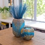 Blue Glass Planters in our Showroom