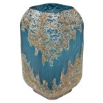 Blue Tall Glass Lava Planter