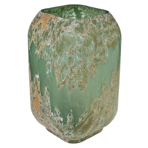 Green Tall Glass Lava Planter