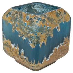 Blue Glass Lava Planter