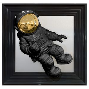 Spaceman 3D Wall Art Picture - Matte Black