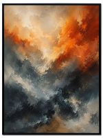 Fiery Churning Sea Storm Velvet Print Wall Art