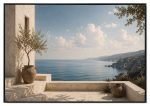 Serene Mediterranean Sea View Velvet Print Wall Art