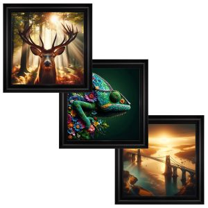 Velvet Print Framed Artwork - 55 x 55cm