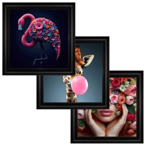 Velvet Print Framed Artwork - 85 x 85cm