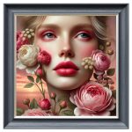 Blossom Reverie Velvet Print - Grey Frame