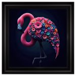 Floral Pink Flamingo Velvet Print