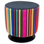 Rainbow Stripe Swivel Stool