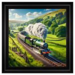 Countryside Steam Engine Velvet Print