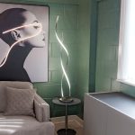 LED double twist lamp on display in our Showroom