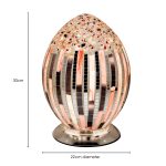 Mosaic Glass Egg Lamp - Art Deco - Dimensions