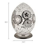 Mosaic Glass Egg Lamp - Mirrored Art Deco - Dimensions