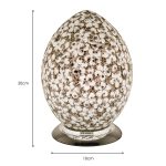 Mosaic Glass Lamps White Flower Design - Dimensions