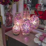 Mosaic Glass Egg Lamp - Purple Tile Collection
