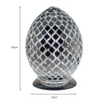 Mosaic Glass Egg Lamp - Mirrored Tile - Dimensions