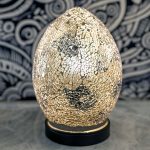 Autumn Gold Mini Mosaic Egg Lamp - Close Up