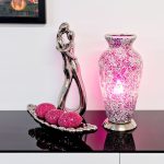 Mosaic Glass Vase Lamp - Pink Rose - Image 2
