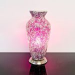 Mosaic Glass Vase Lamp - Pink Rose - Image 4