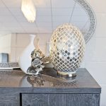 Mosaic Glass Egg Lamp - Mirrored Tile