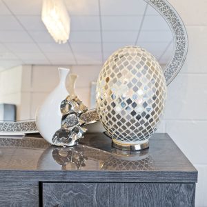 Mosaic Glass Egg Lamp - Mirrored Tile