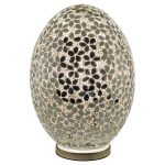 Large Mosaic Glass Egg Lamp - Mirrored Flower