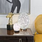 Mosaic Glass White Egg Lamp in our Showroom