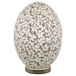 Large Mosaic Glass Egg Lamp - White Flower