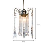 Pendent Lamp Shade - Clear Glass - Dimensions