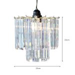 Pendant Crystal Light Shade - Dimensions