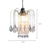 Pendent Lamp Shade - Frosted Glass - Dimensions