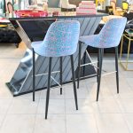 Duncan Bar Stools - Leopard Luxe Bubblegum in our Showroom