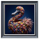 Dandelion Dodo Velvet Print - Grey Frame