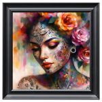 Flowers in Her Hair Velvet Print - Black Frame