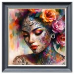 Flowers in Her Hair Velvet Print - Grey Frame