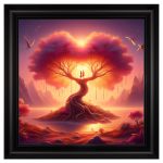 Tree of Love Velvet Print - Black Frame