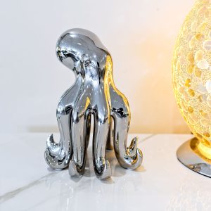 Ceramic Small Silver Octopus in our Showroom