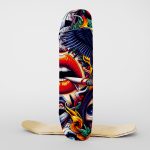 Fabric Skateboard Ashes and Wings Design