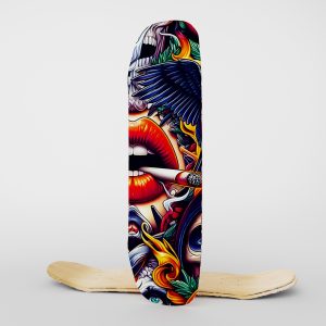 Fabric Skateboard Ashes and Wings Design