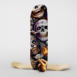 Fabric Skateboard Burning Bones