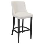 Saxon Bar Stool upholstered in Arran Oyster fabric