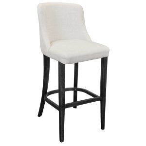 Saxon Bar Stool upholstered in Arran Oyster fabric