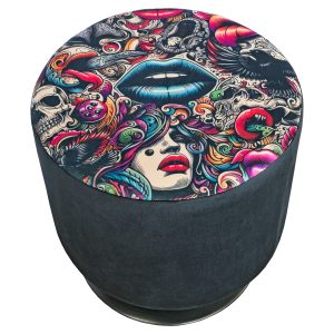 Psychedelic Sirens Swivel Drum Stool