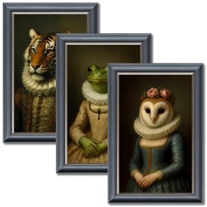 Regal Beast Velvet Print Collection - Grey Frame - 115x75cm