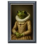 Regal Beast - Princess Frog Velvet Print - Grey Frame - 115x75cm