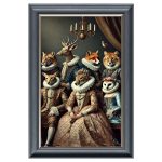 Regal Beasts Velvet Print - Grey Frame - 115x75cm