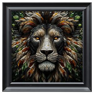 Glass Lion Head Velvet Print